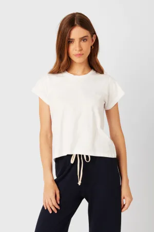 SHRUNKEN BF TEE IN WHITE LUXE COTTON