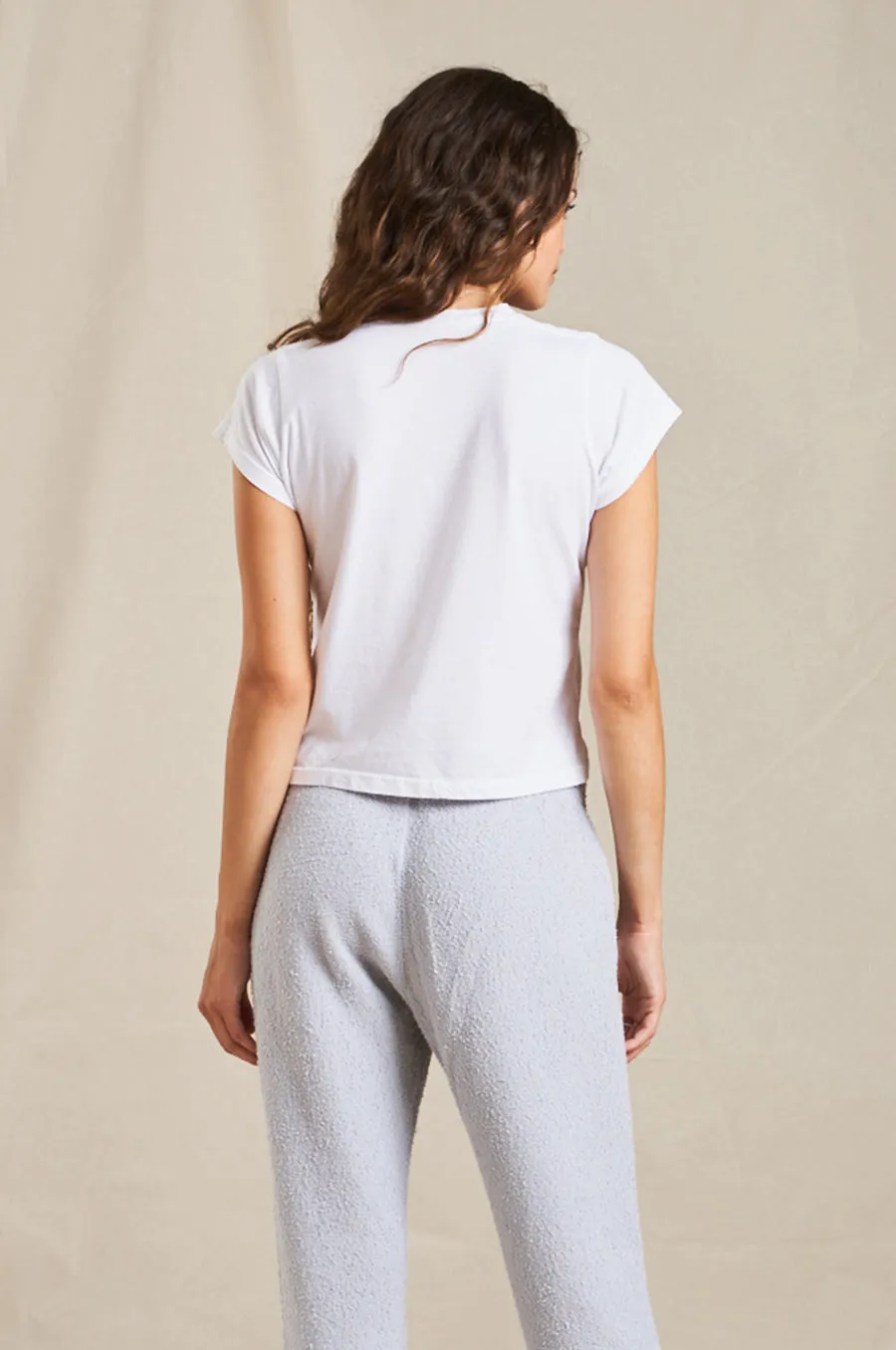 SHRUNKEN BF TEE IN WHITE LUXE COTTON
