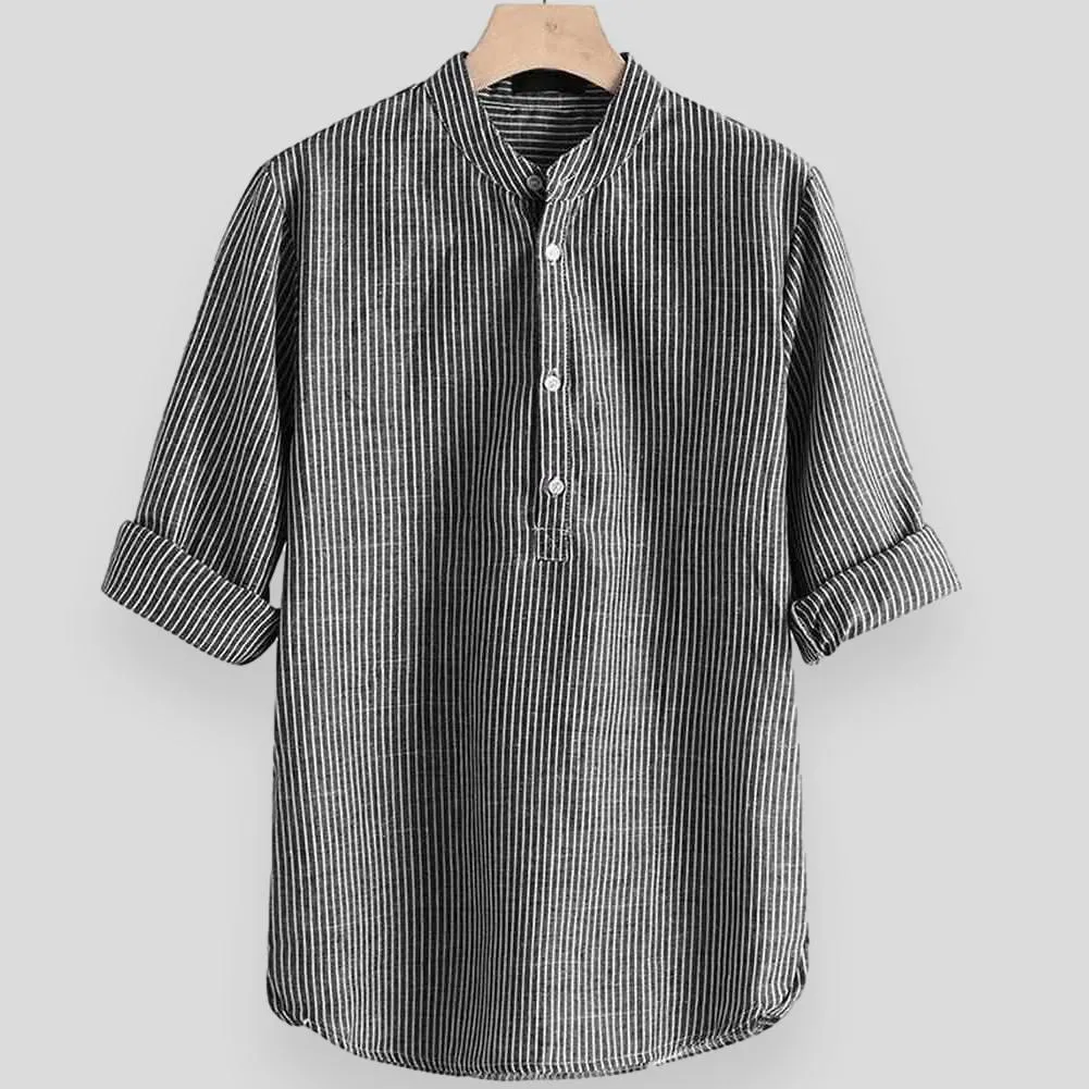 Sky Madrid Striped 3/4 Sleeve Casual Shirt