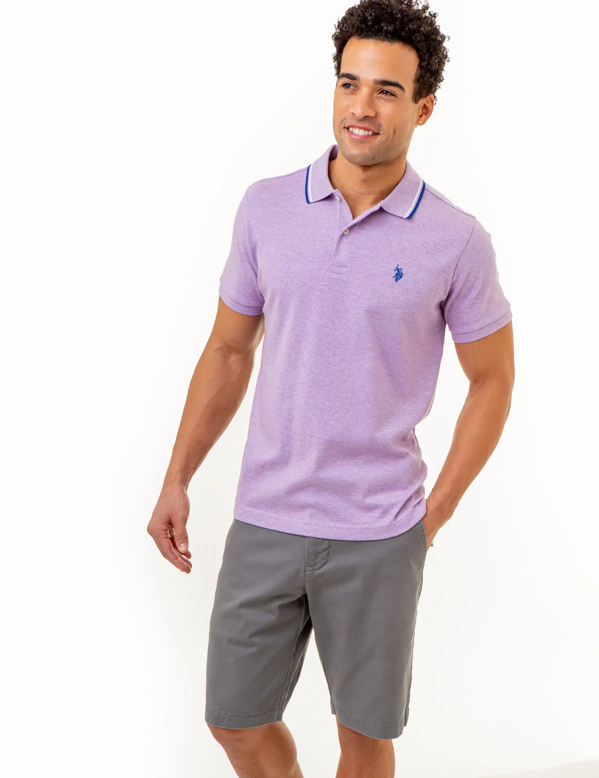 SLIM FIT SOLID INTERLOCK POLO SHIRT