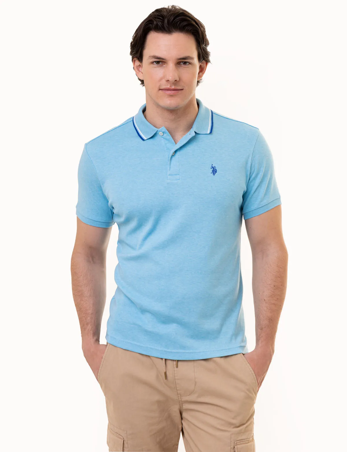 SLIM FIT SOLID INTERLOCK POLO SHIRT