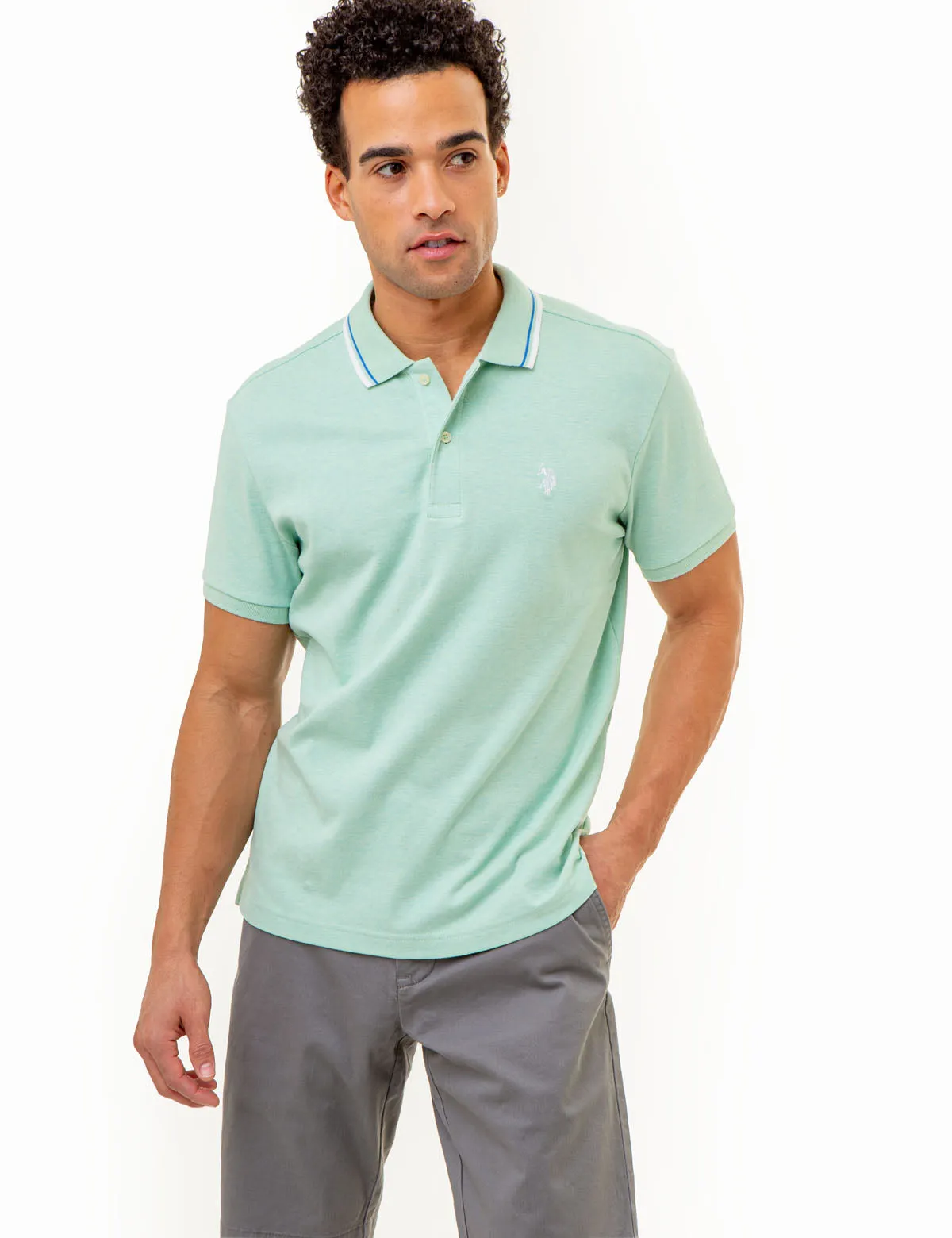SLIM FIT SOLID INTERLOCK POLO SHIRT