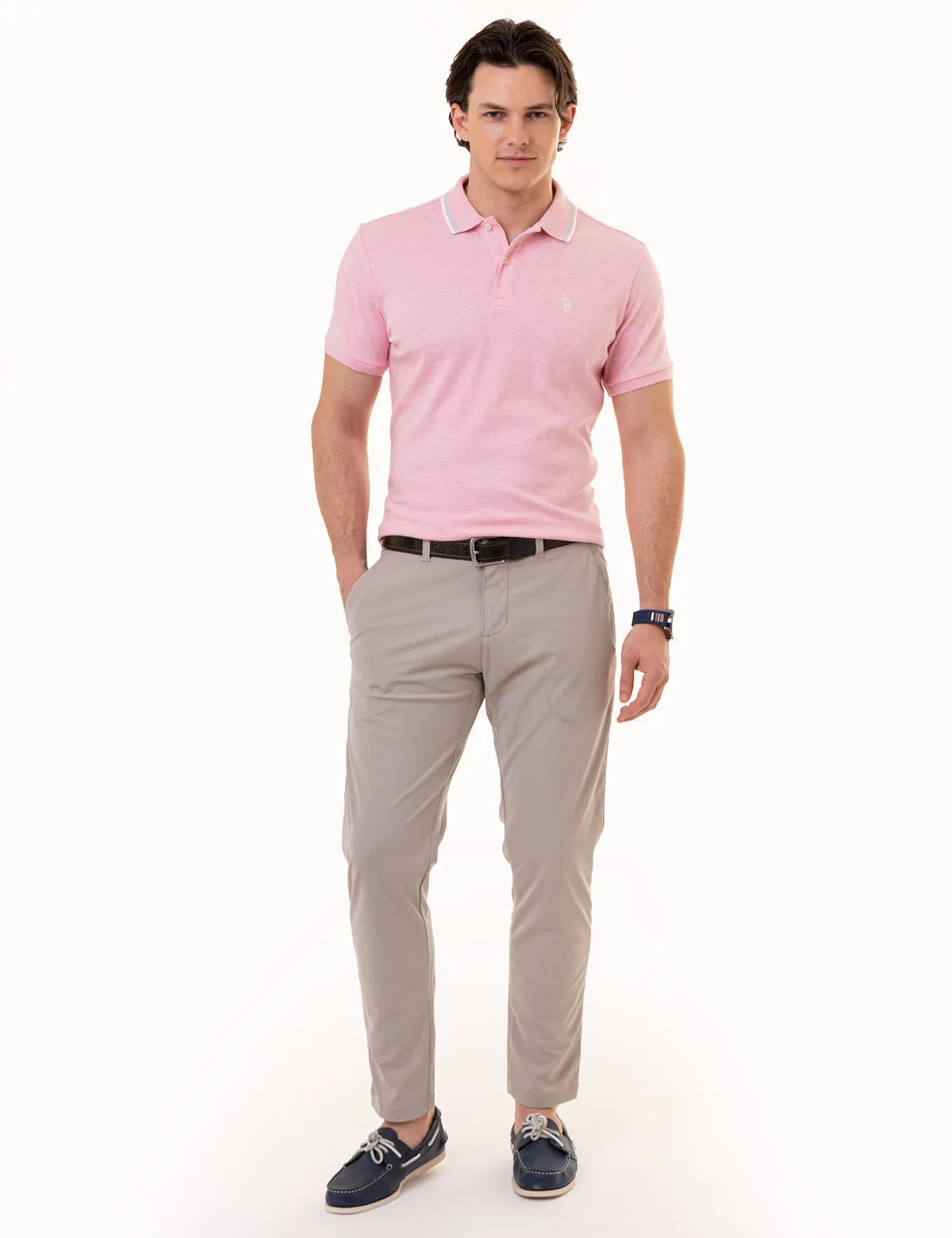 SLIM FIT SOLID INTERLOCK POLO SHIRT