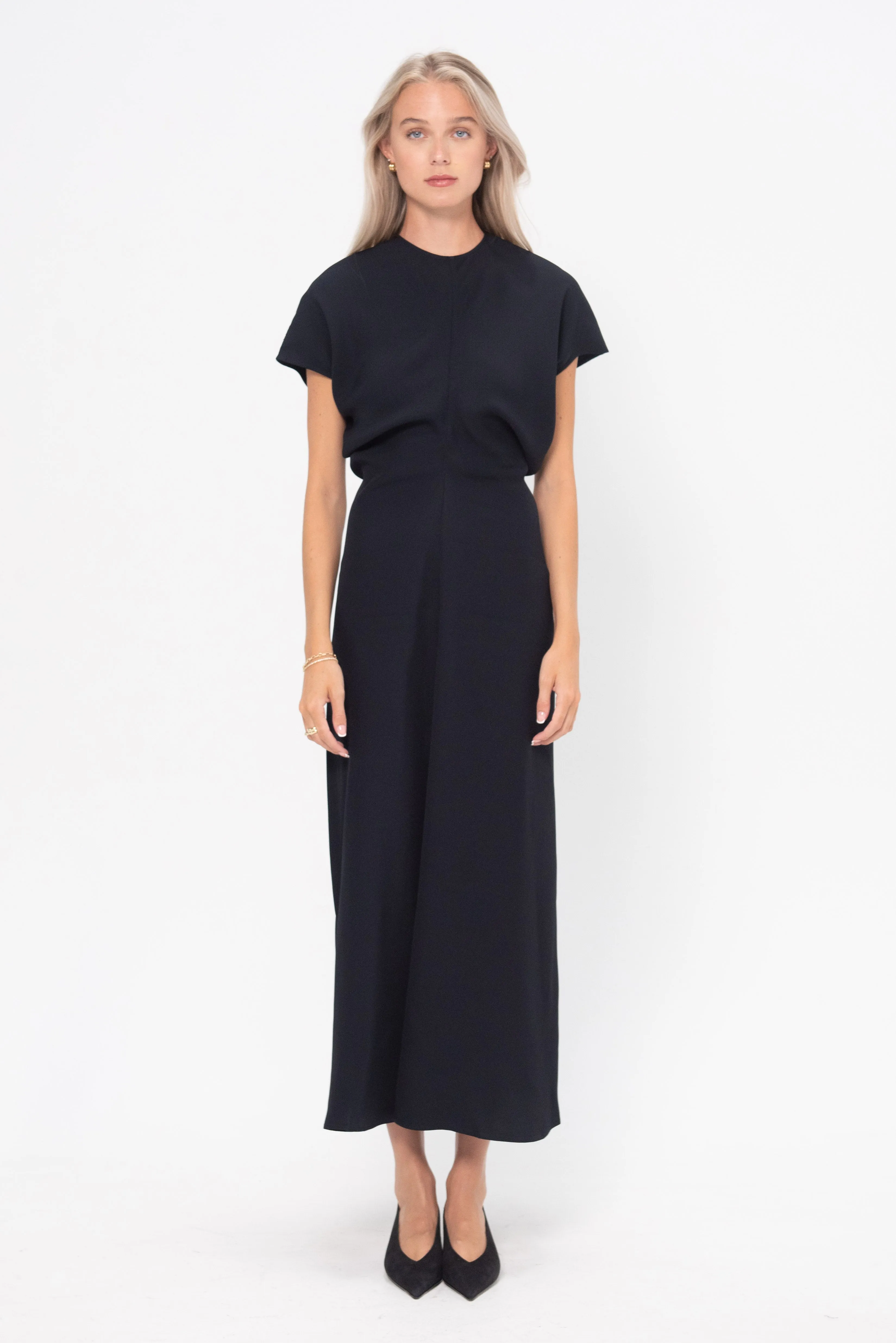 Slouch Waist Dress, Navy