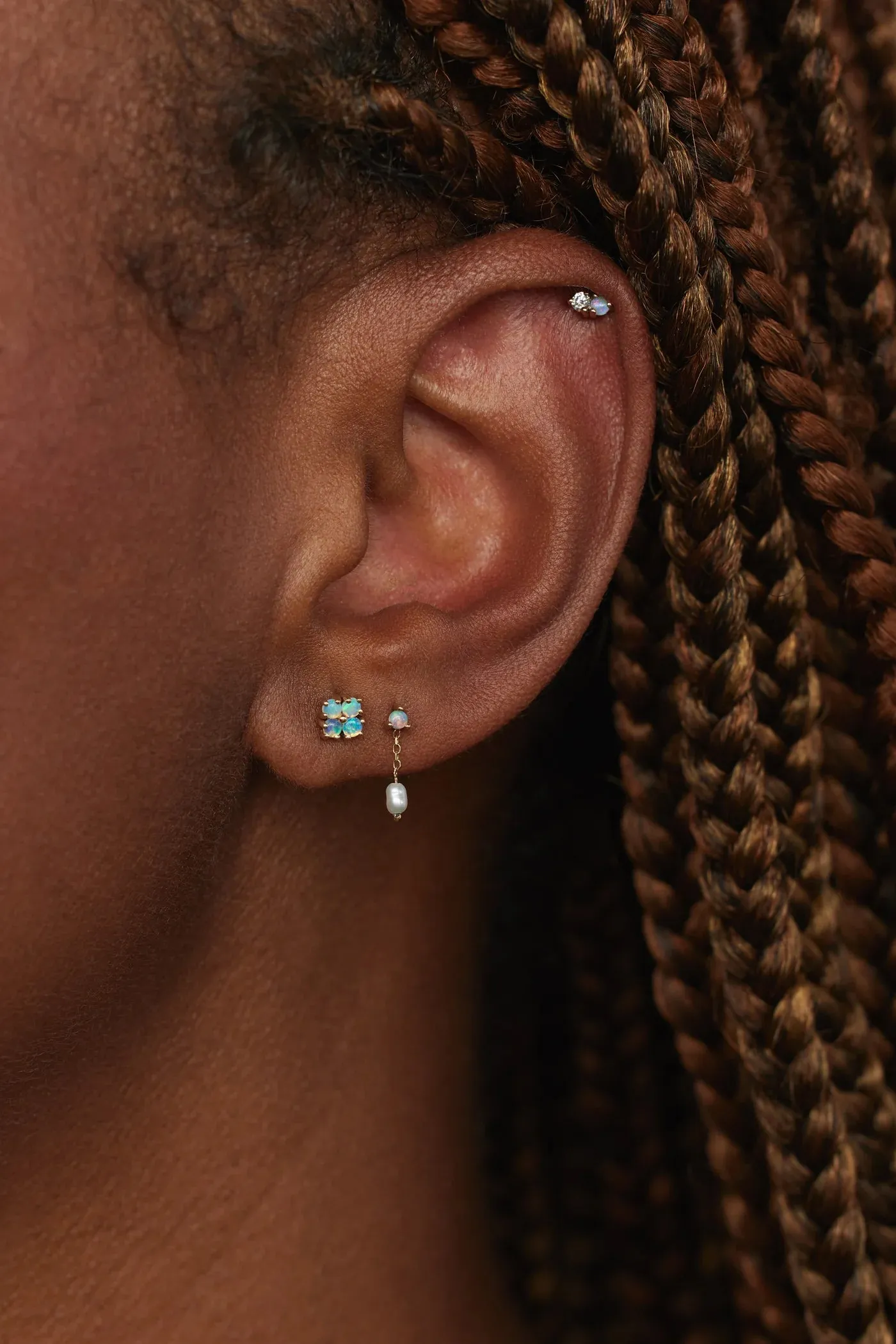 Small Opal and Pearl Shower Earring
