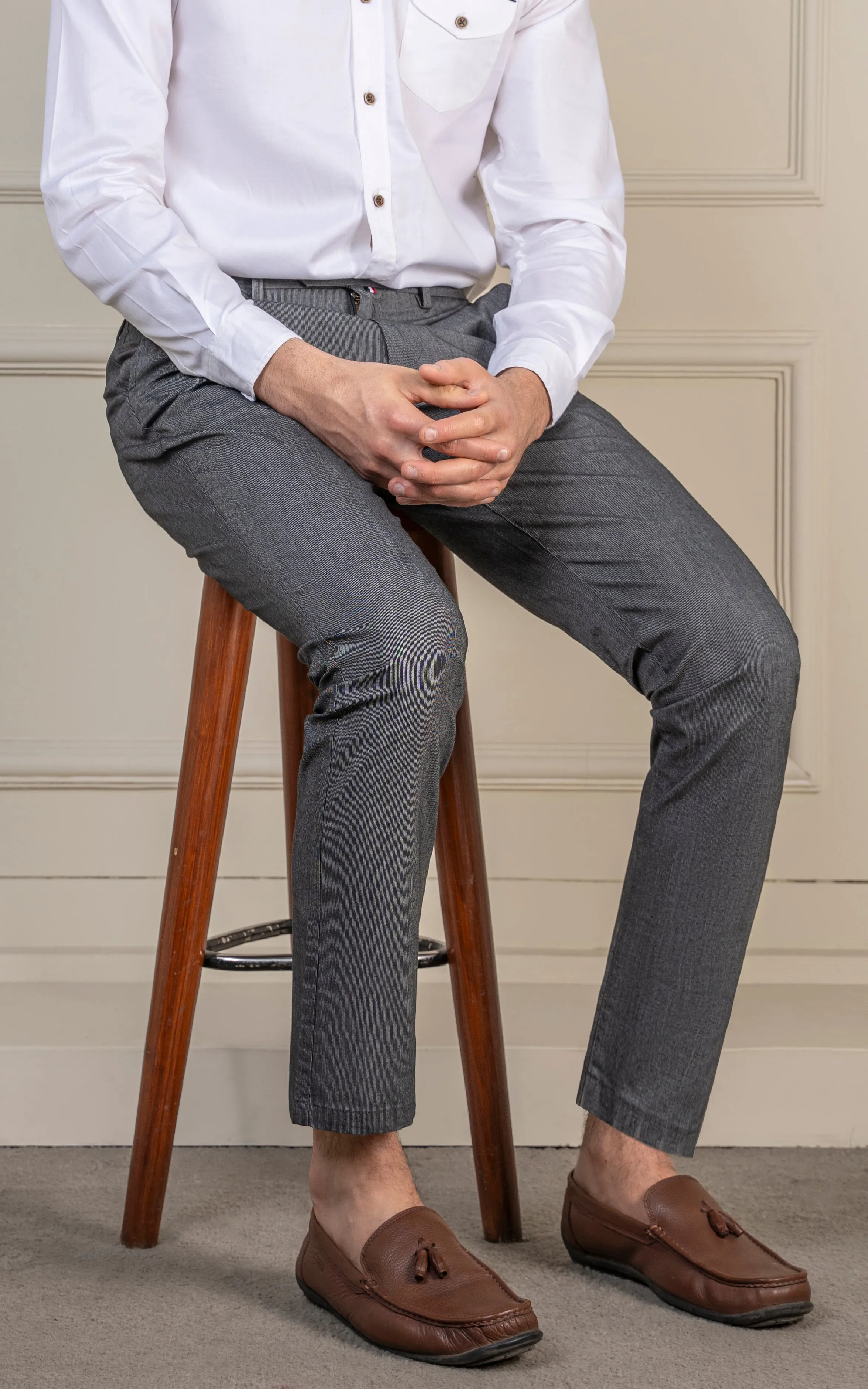 SMART FIT TEXTURED PANT DARK GREY