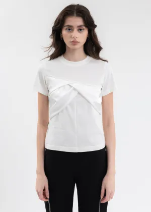 SMOOTH WHITE “BOW” SHAPE T-SHIRT