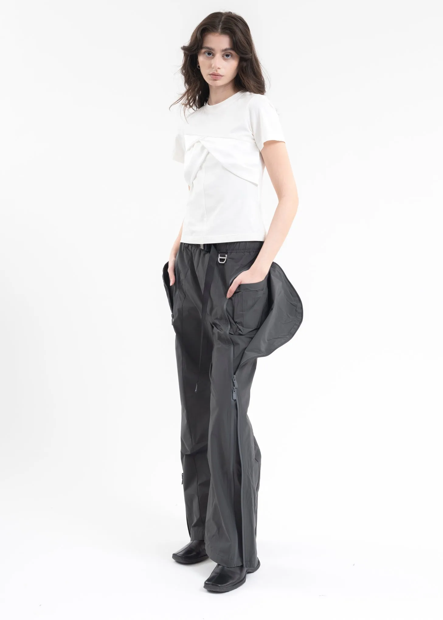 SMOOTH WHITE “BOW” SHAPE T-SHIRT