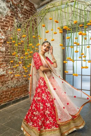 Soft Pink Blouse & Silk Floral Lehenga  Perfect for Special Occasions