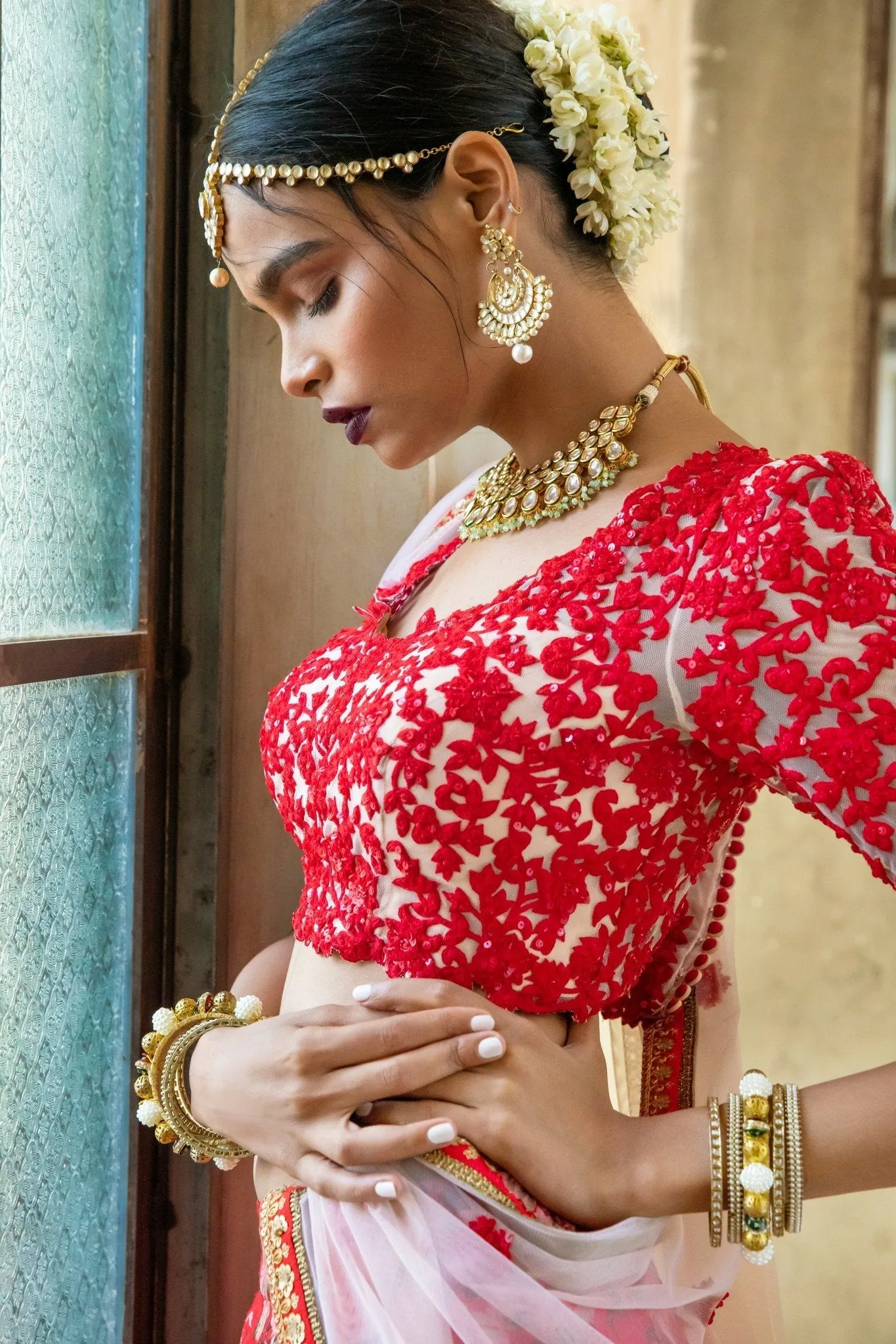 Soft Pink Blouse & Silk Floral Lehenga  Perfect for Special Occasions