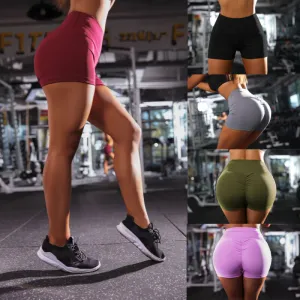 Sports High Waist Plain Stretch Short Pants