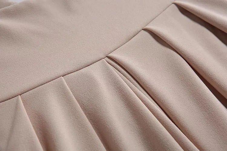 Spring And Autumn New High Waist Strap Pleated Bags Ankle Length Wide Leg Pants