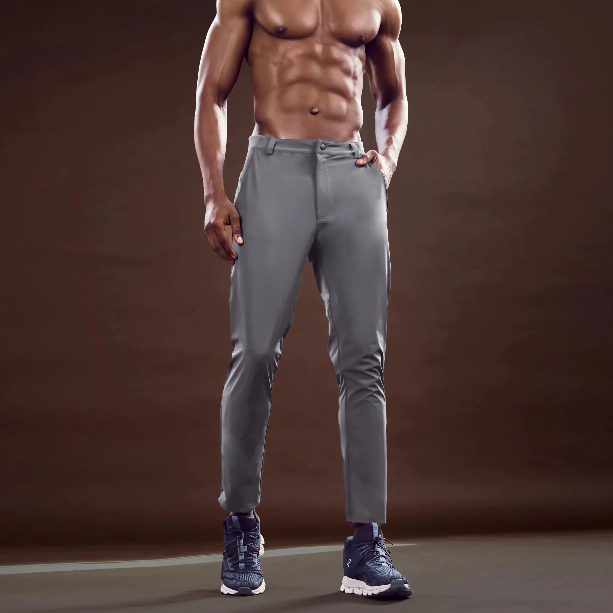 Statement Ribbed Smart Pants - Asphalt