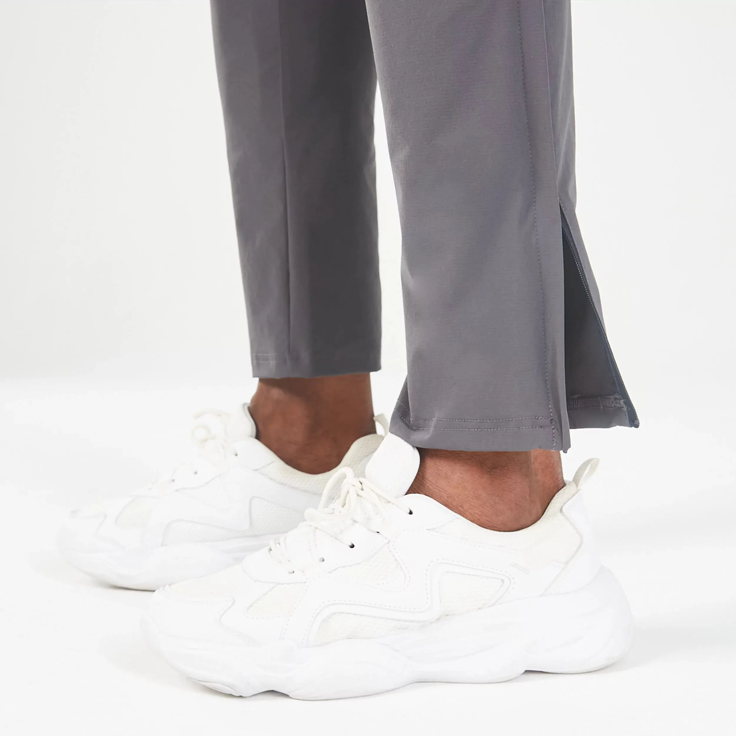 Statement Ribbed Smart Pants - Asphalt