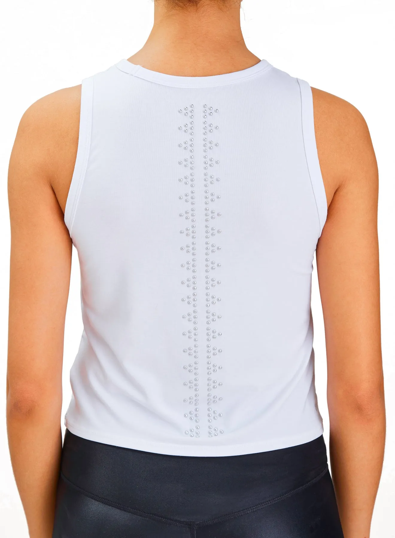 Studded Sleeveless Crop Tee
