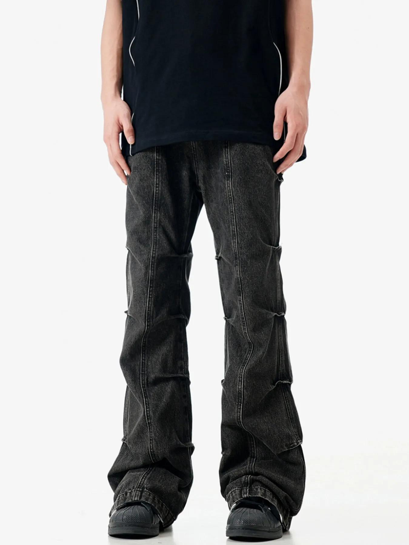 stylish black denim unique texture