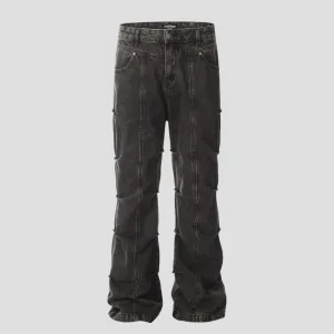 stylish black denim unique texture