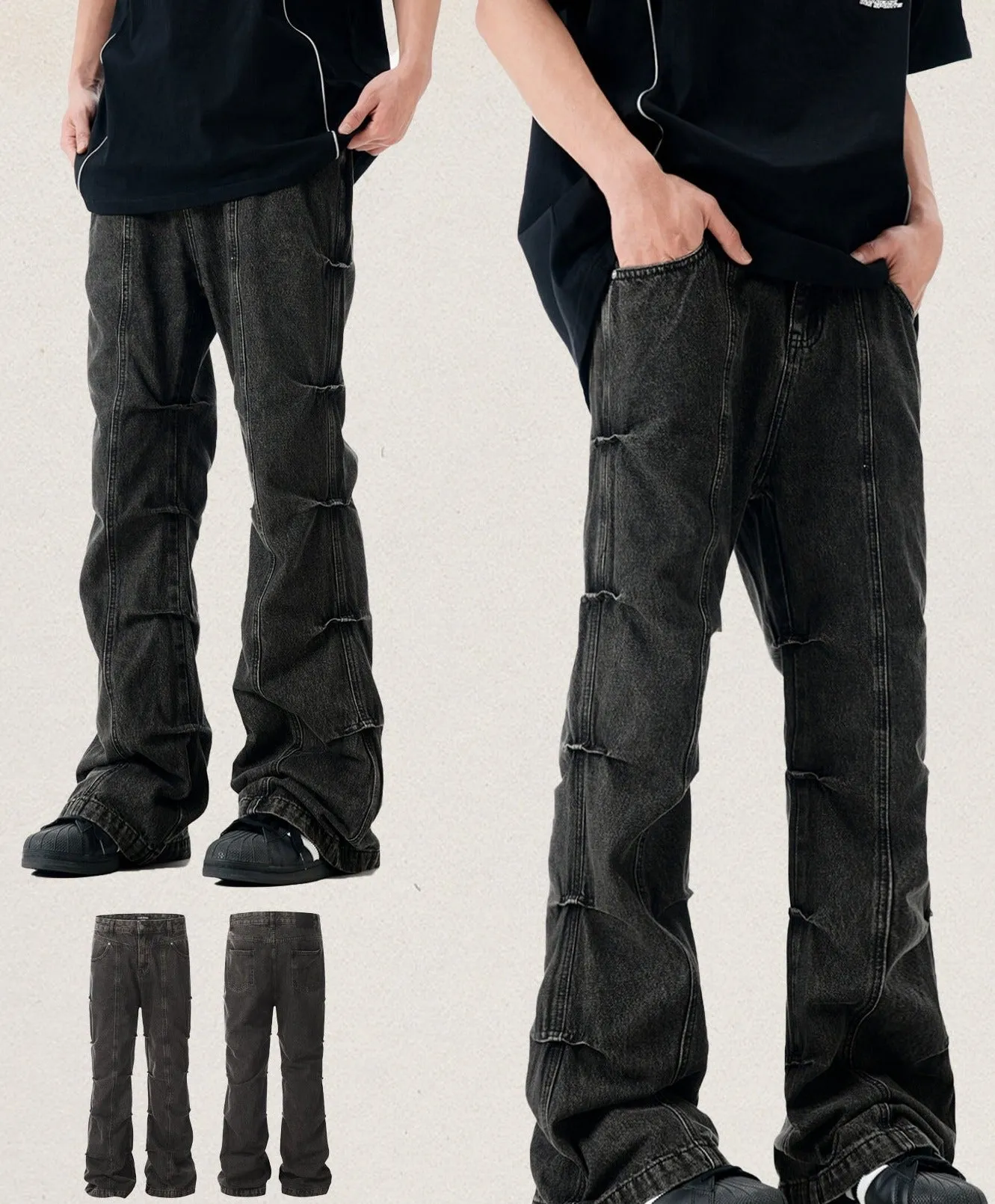 stylish black denim unique texture