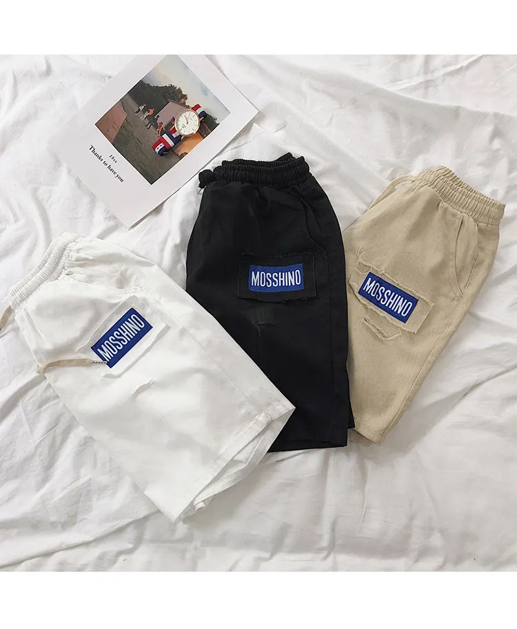 Summer Hong Kong INS Mid-Length Cargo Shorts Men Trendy Korean Loose BF Trendy Straight Casual Pants Shorts