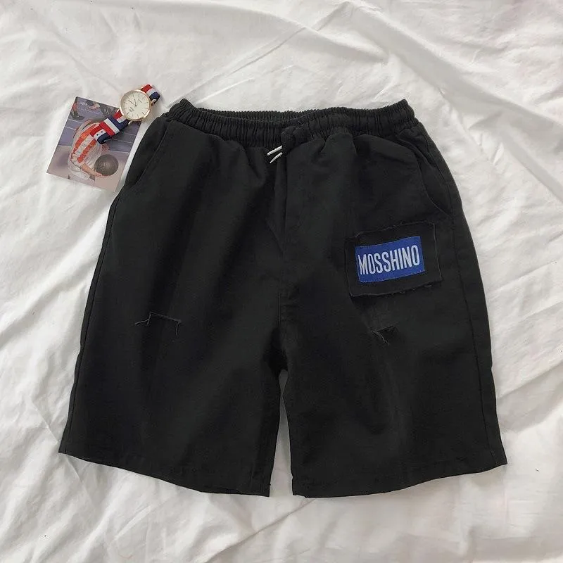 Summer Hong Kong INS Mid-Length Cargo Shorts Men Trendy Korean Loose BF Trendy Straight Casual Pants Shorts