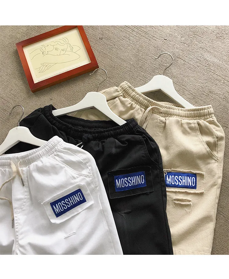 Summer Hong Kong INS Mid-Length Cargo Shorts Men Trendy Korean Loose BF Trendy Straight Casual Pants Shorts