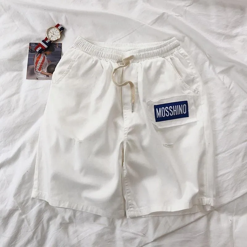Summer Hong Kong INS Mid-Length Cargo Shorts Men Trendy Korean Loose BF Trendy Straight Casual Pants Shorts