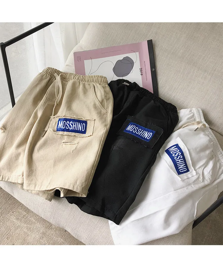 Summer Hong Kong INS Mid-Length Cargo Shorts Men Trendy Korean Loose BF Trendy Straight Casual Pants Shorts