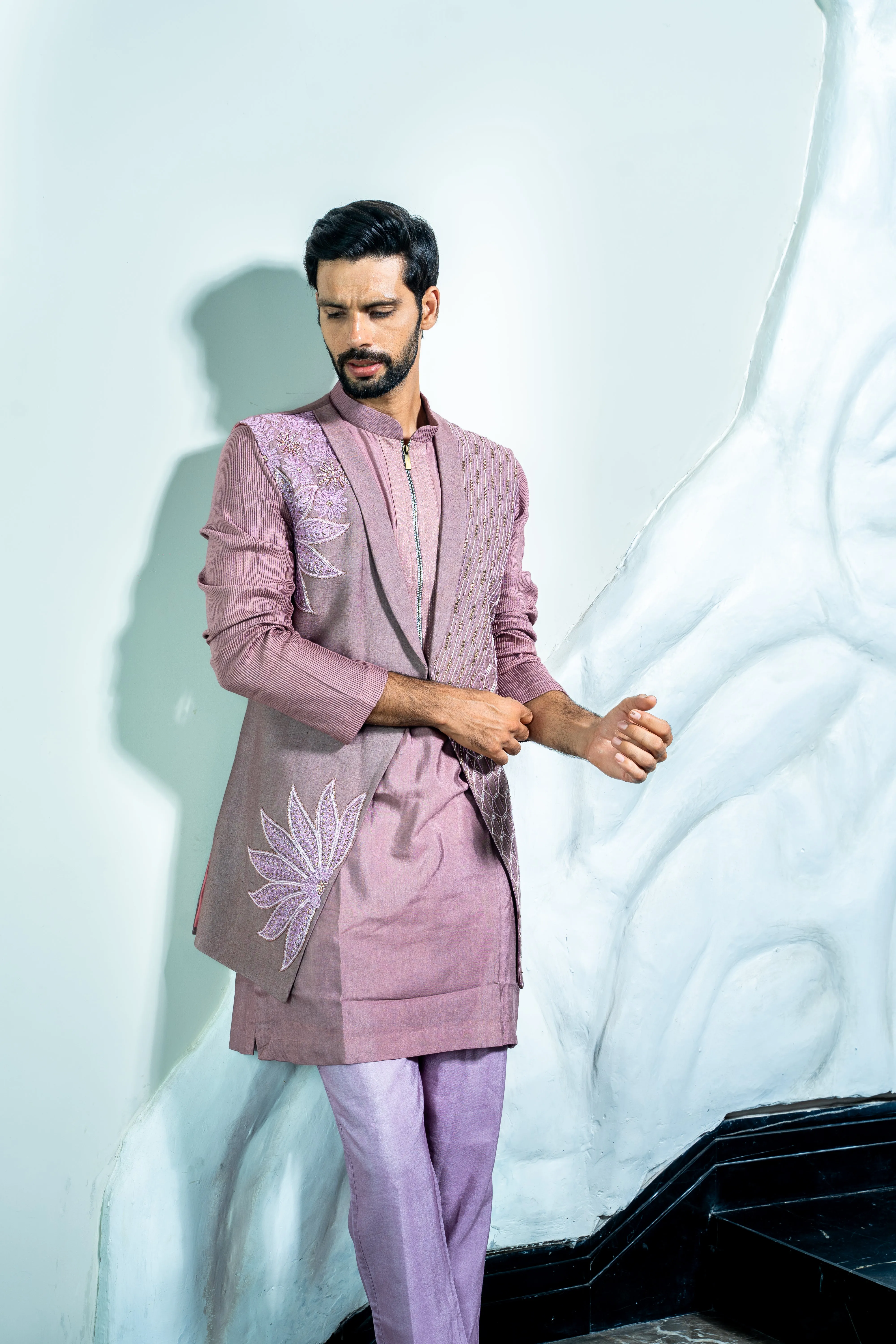 This pink colored open stylish KURTA JACKET