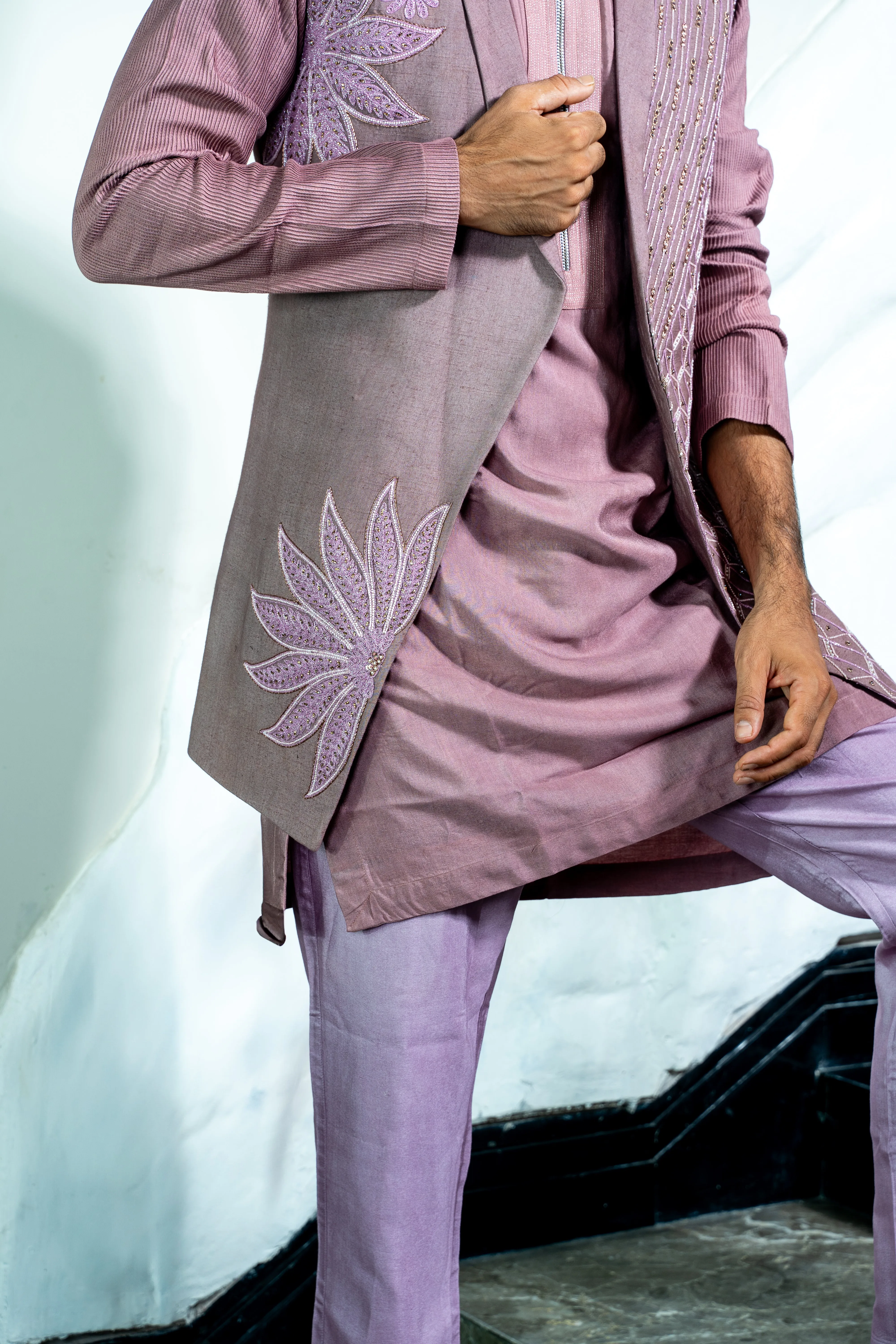 This pink colored open stylish KURTA JACKET