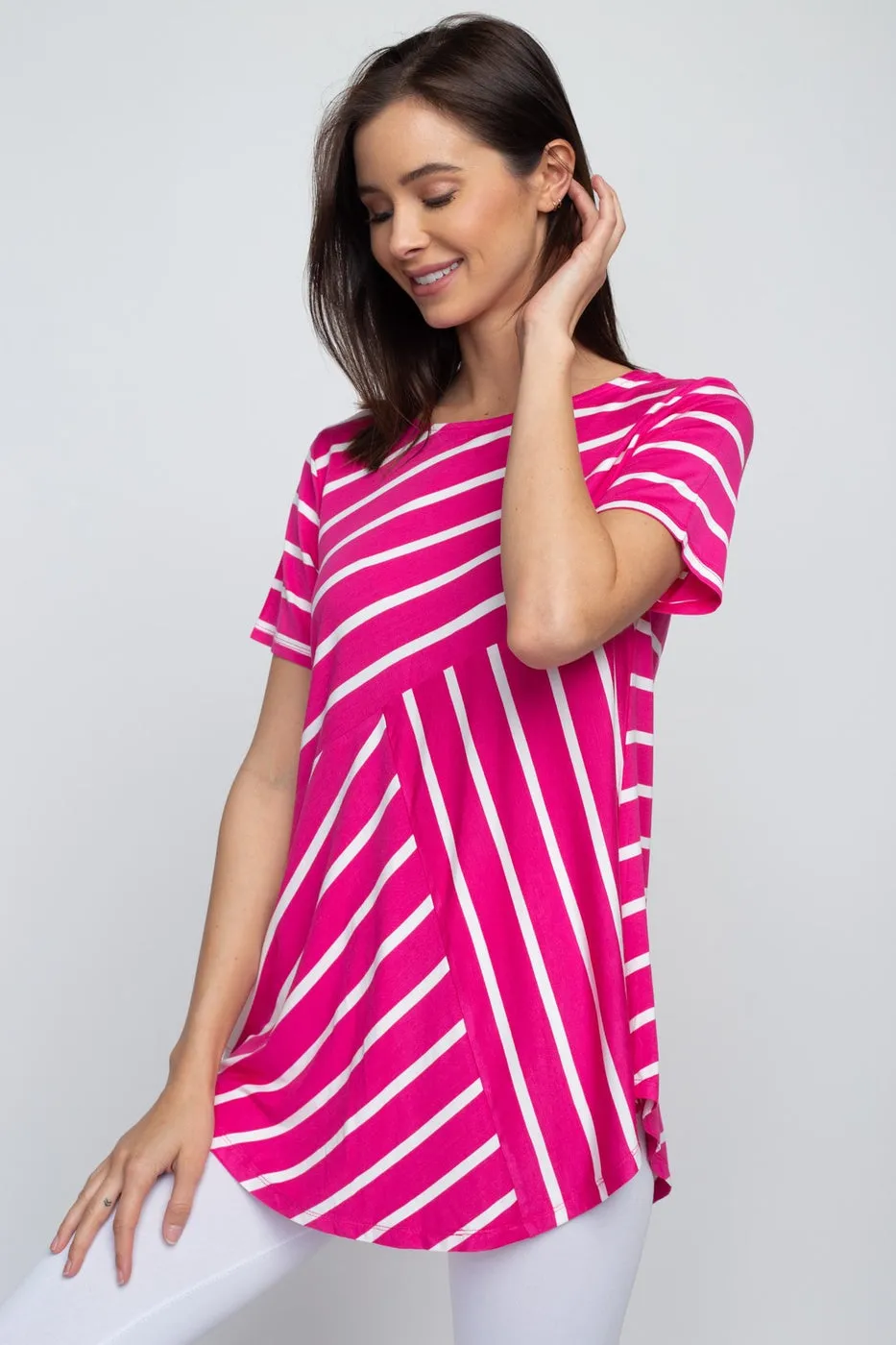 Tops, All Around Stripes Short Sleeve