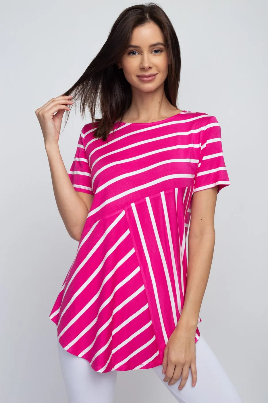 Tops, All Around Stripes Short Sleeve