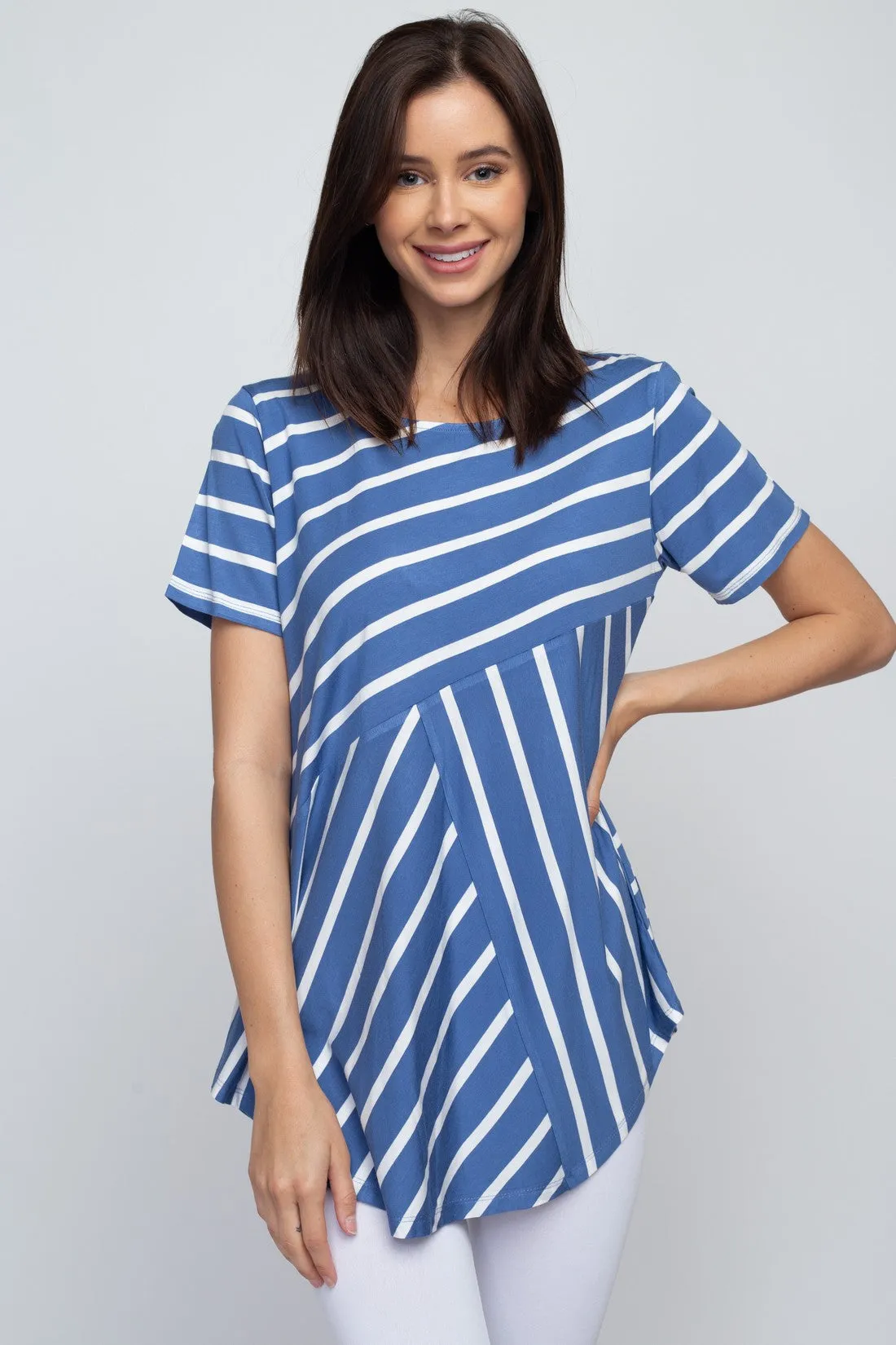 Tops, All Around Stripes Short Sleeve