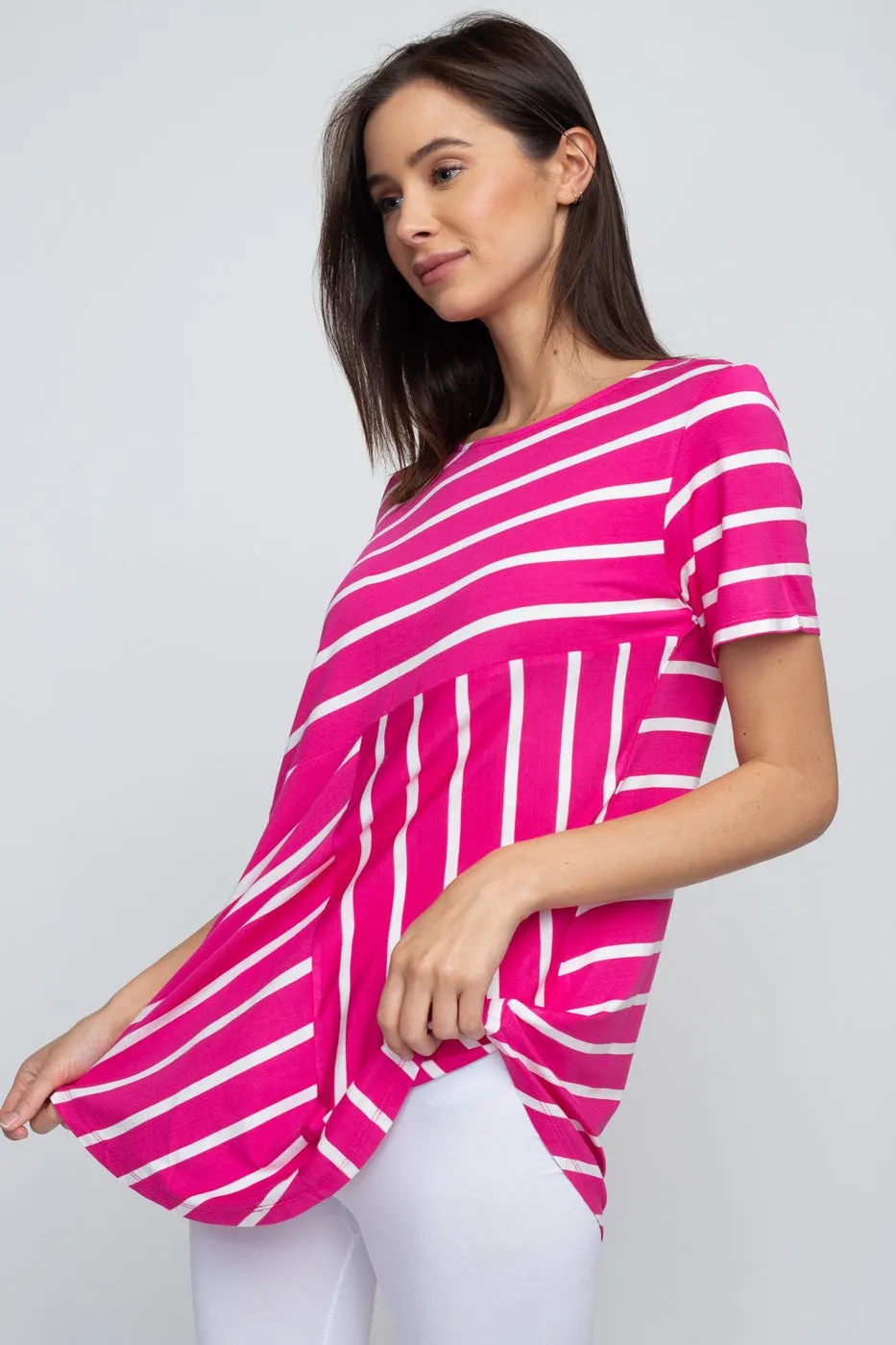 Tops, All Around Stripes Short Sleeve