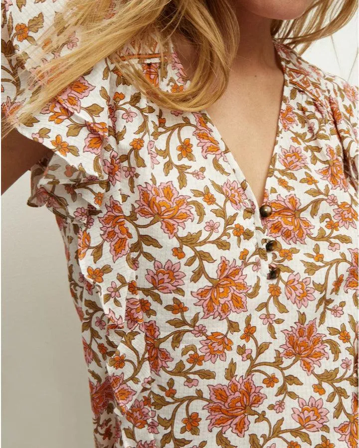 Veronica Beard Joi Floral Top