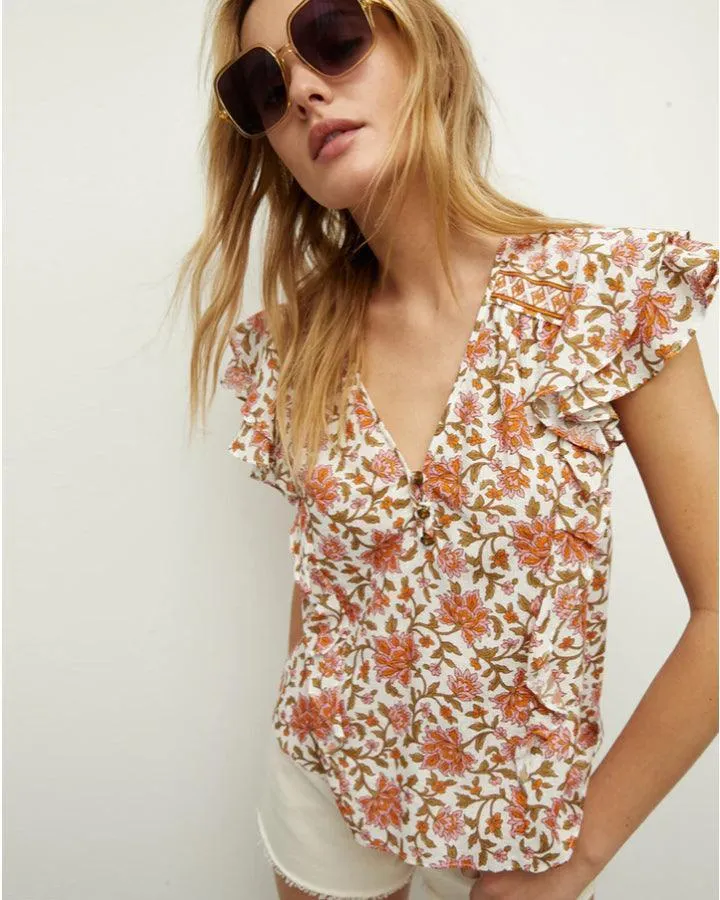 Veronica Beard Joi Floral Top