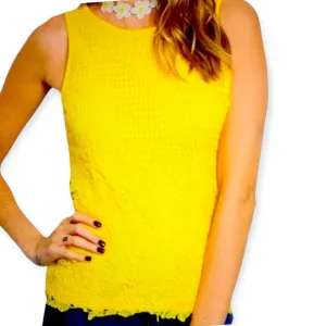 Vibrant Yellow Floral Tank Top