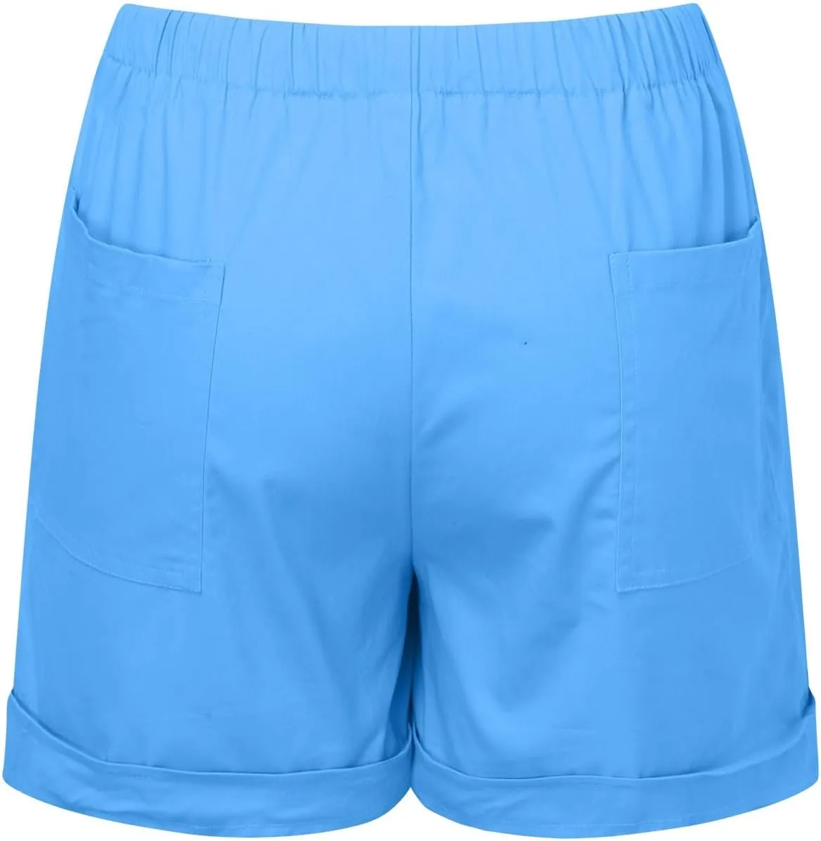 Womens Casual Drawstring Shorts Summer Elastic Waist Shorts Pocketed Pants Comfy Short