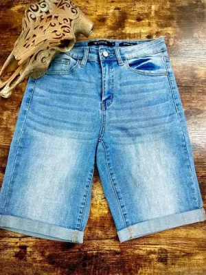 Women's Plus Size Denim Bermuda Shorts