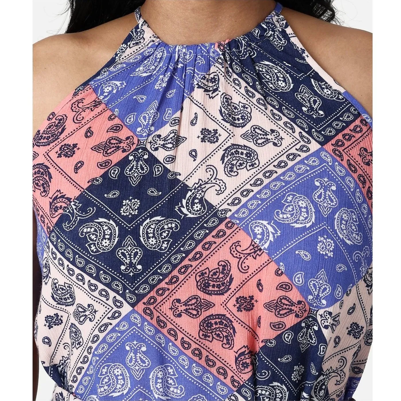 Wrangler Women’s Top Belted Tank Halter Goddess Neck
