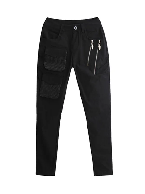 xakxx Original Cool Split-Joint With Pockets Zipper Casual Pants Bottoms
