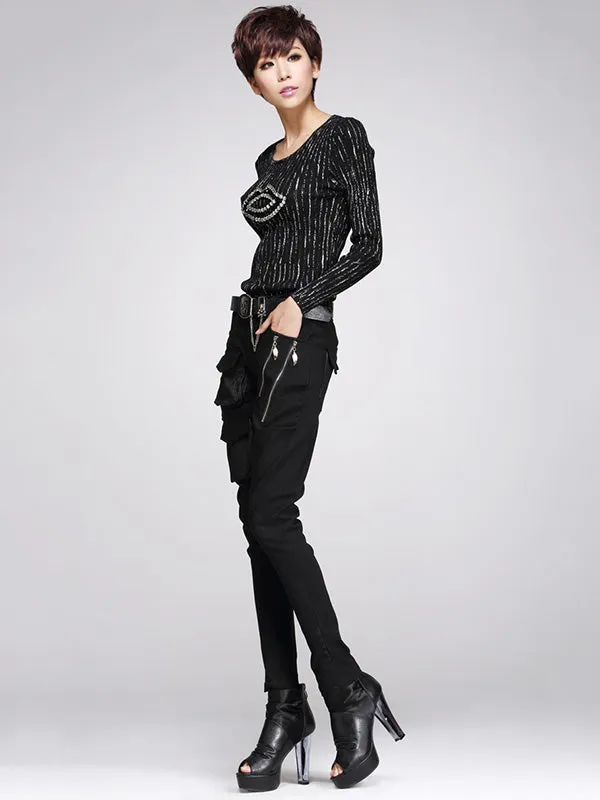 xakxx Original Cool Split-Joint With Pockets Zipper Casual Pants Bottoms