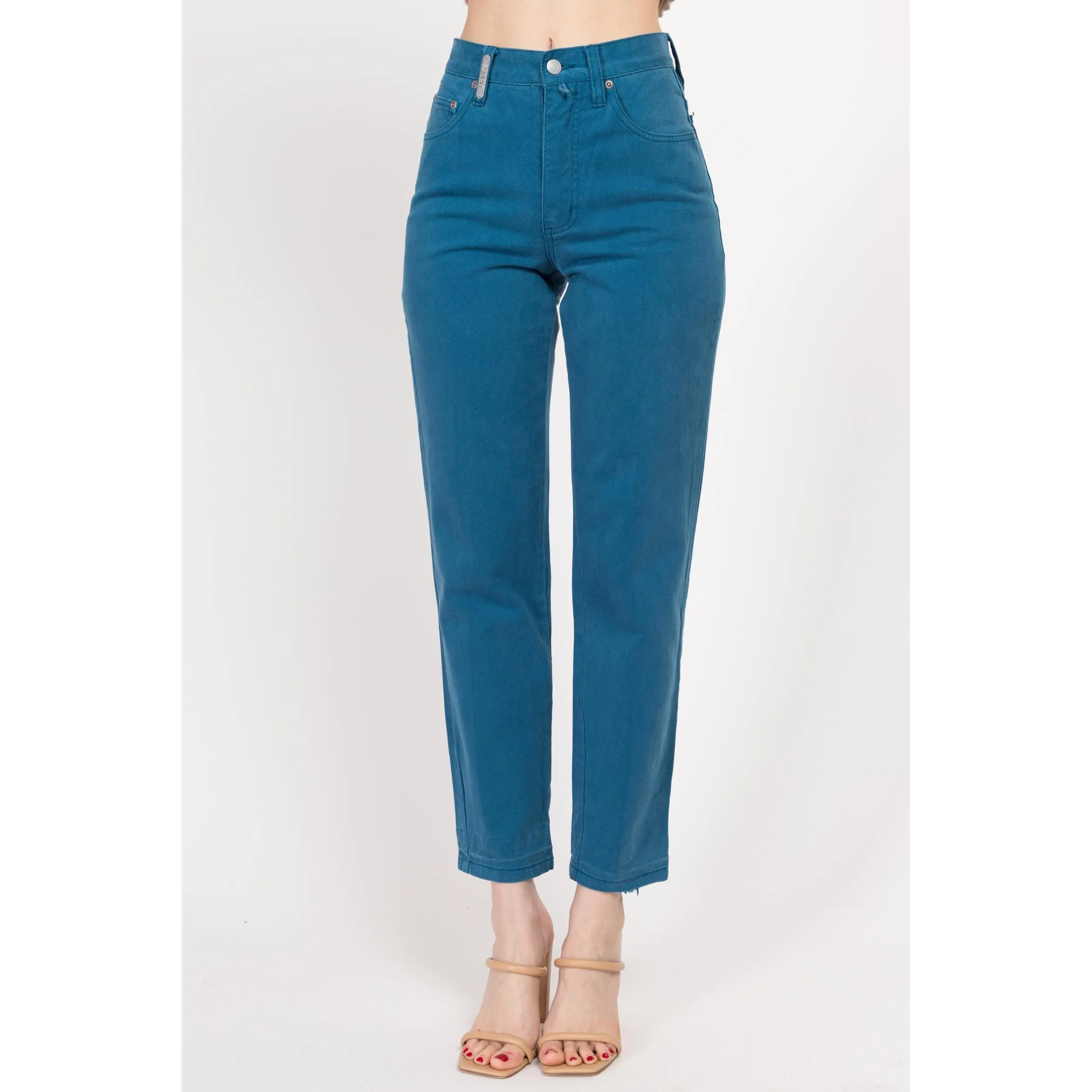 XS 90s Esprit Peacock Blue High Waisted Jeans 25"