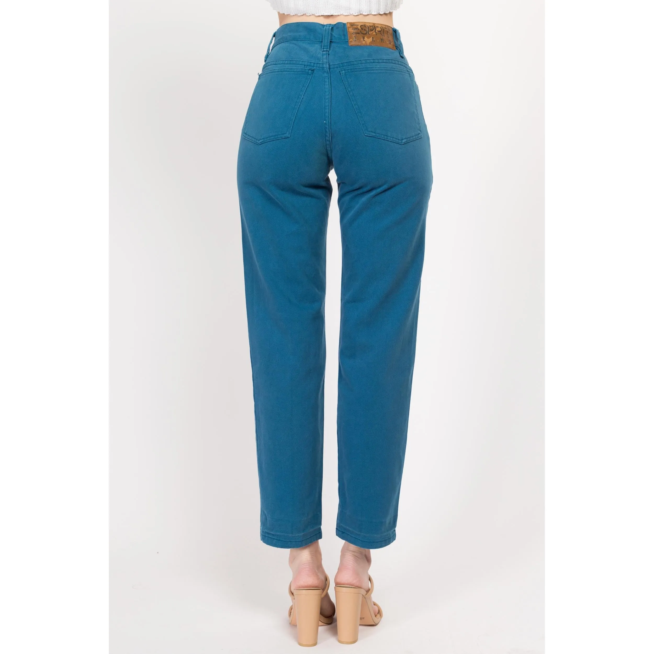 XS 90s Esprit Peacock Blue High Waisted Jeans 25"
