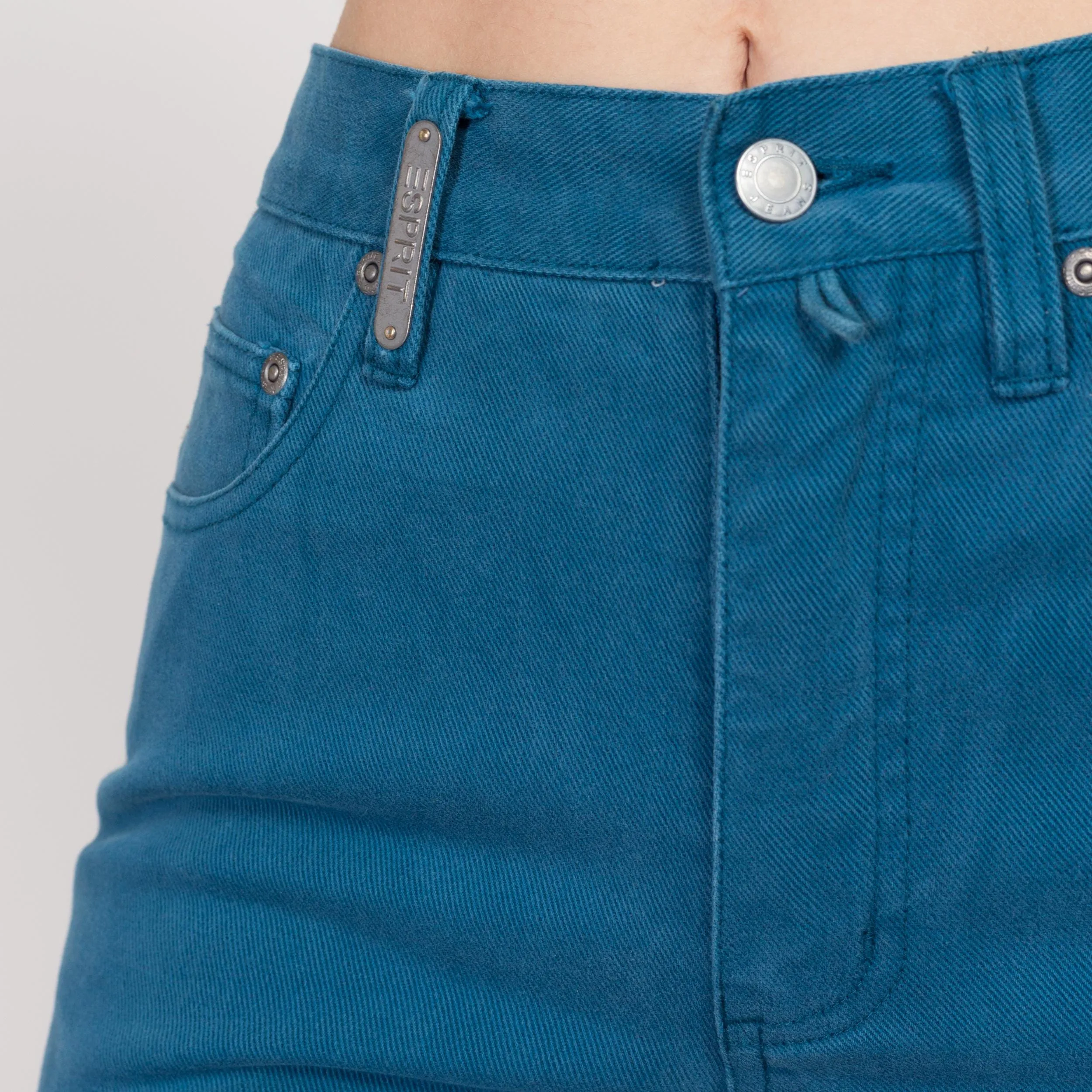 XS 90s Esprit Peacock Blue High Waisted Jeans 25"