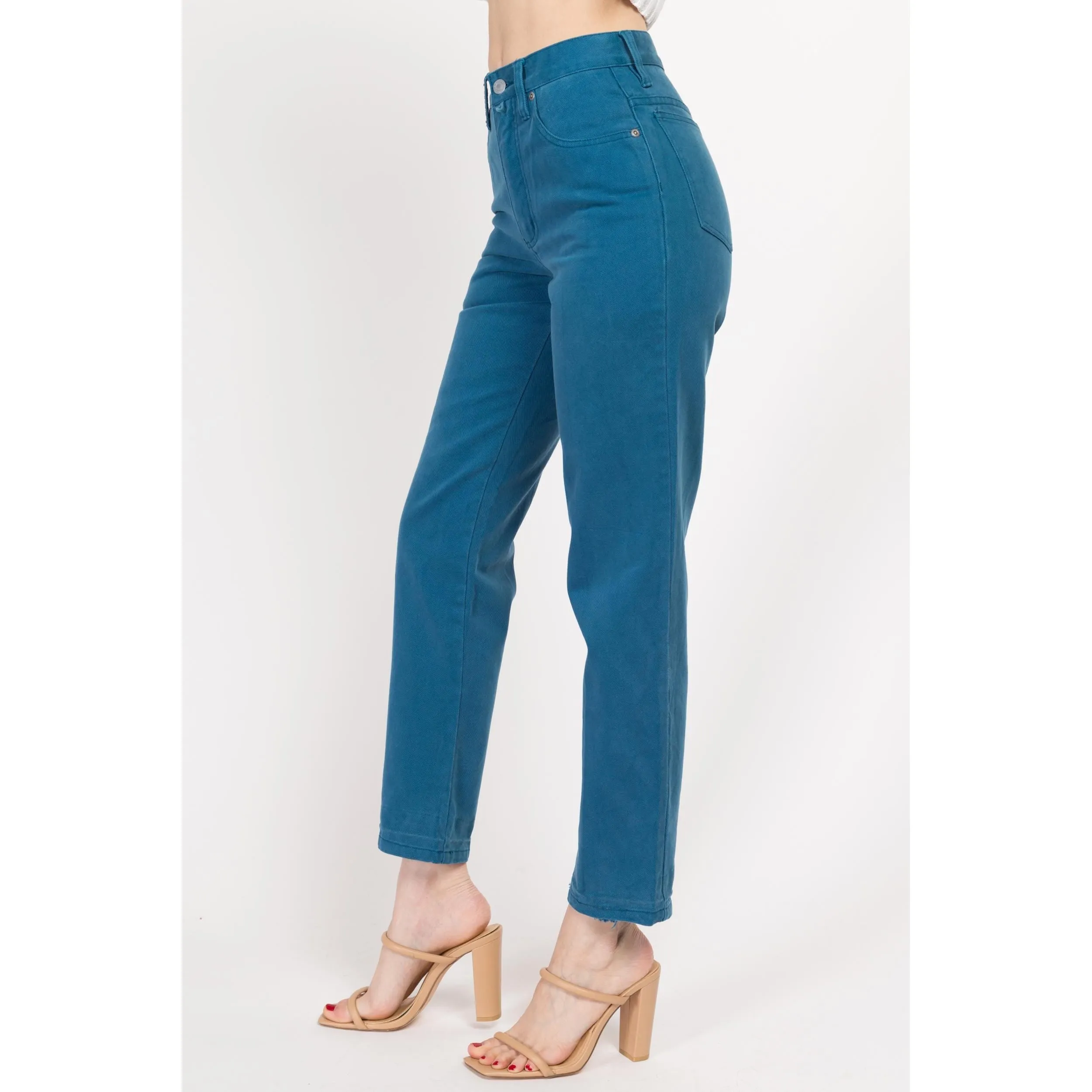XS 90s Esprit Peacock Blue High Waisted Jeans 25"