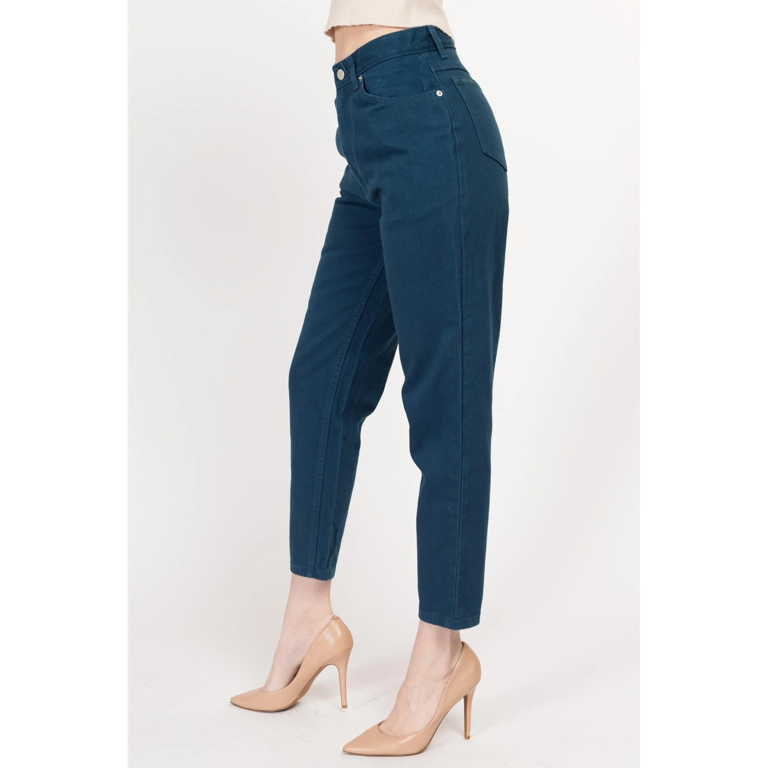 XS 90s Jordache Dark Teal High Waisted Jeans 25.5"