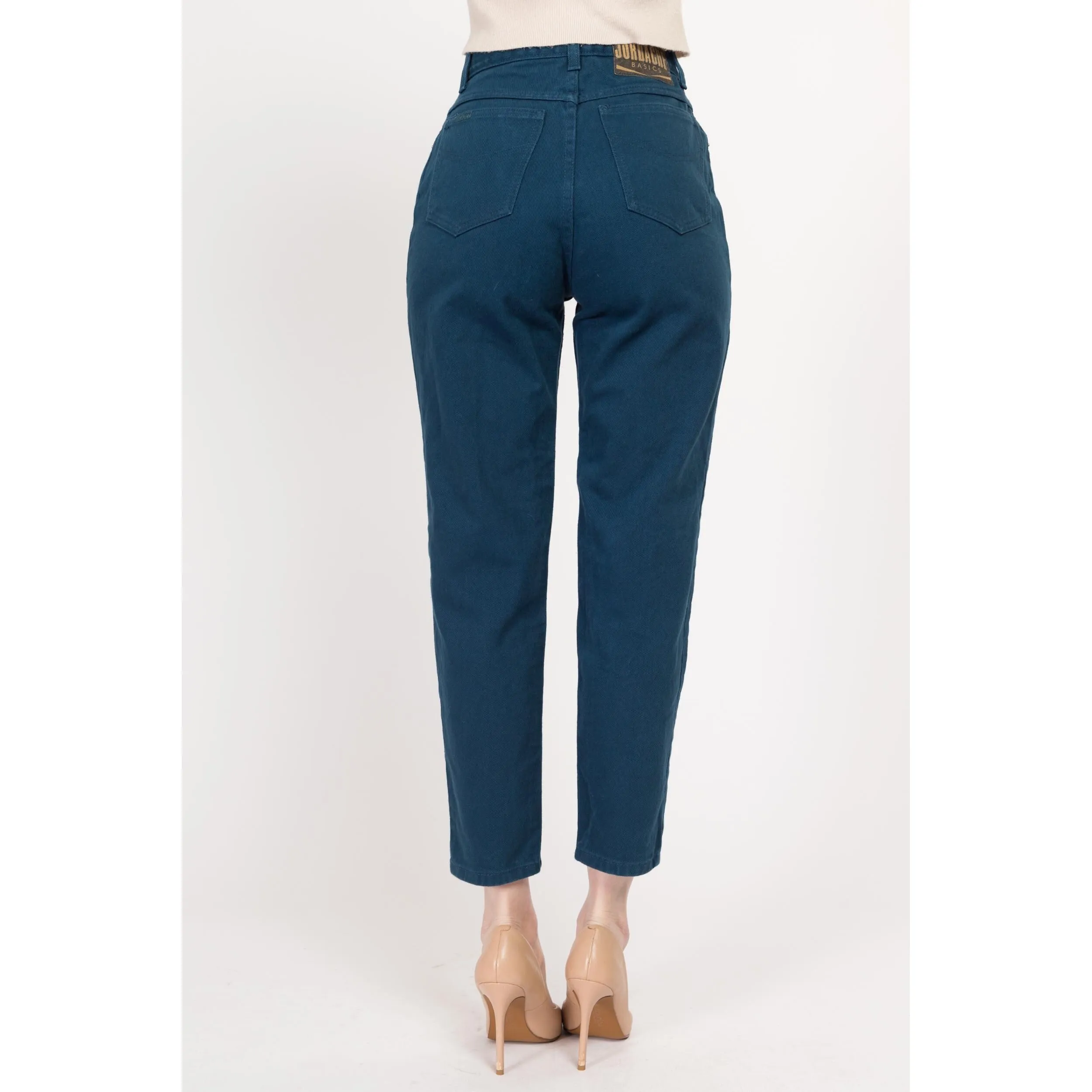 XS 90s Jordache Dark Teal High Waisted Jeans 25.5"