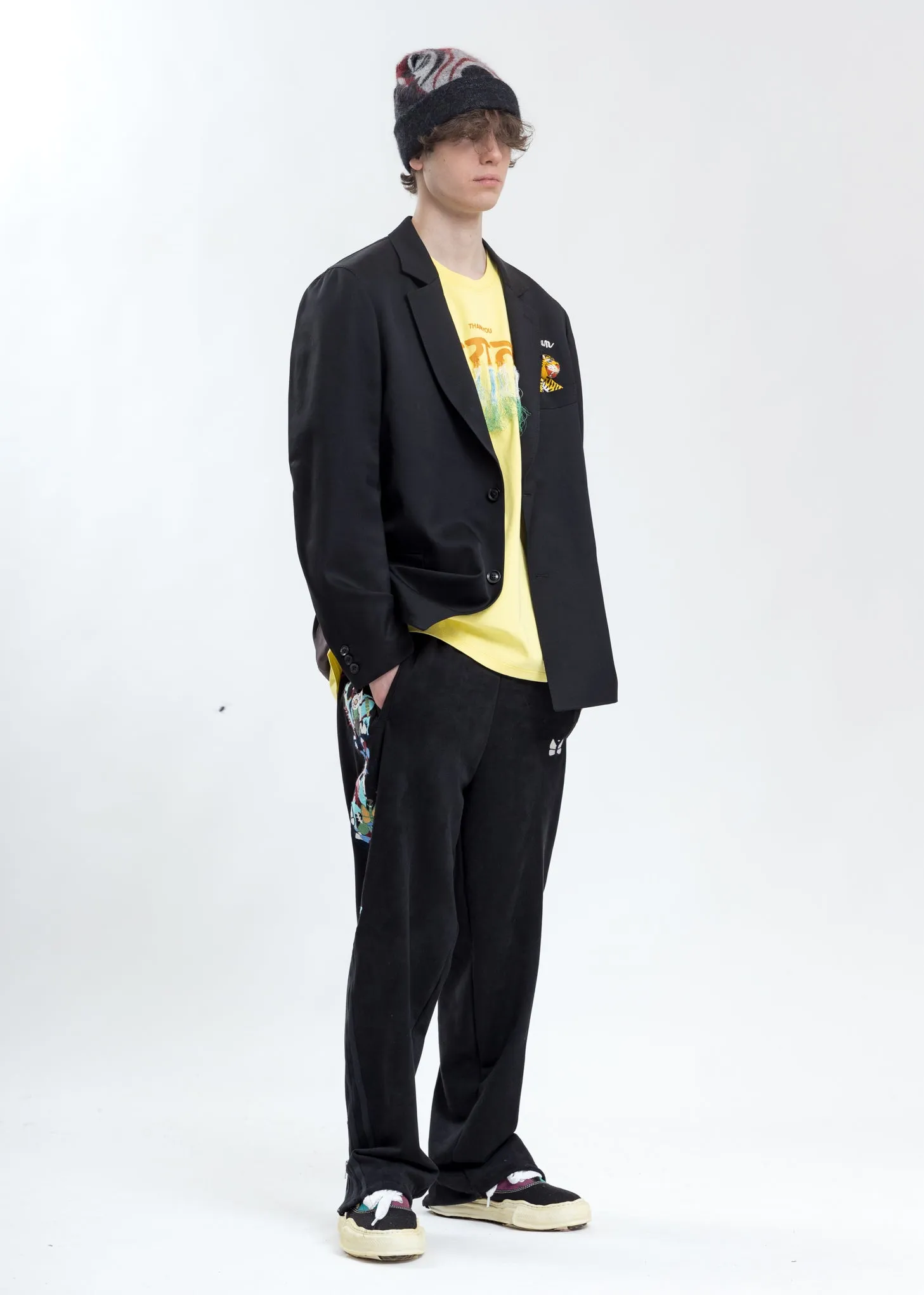 Yellow Thank You Fringe Embroidery T-Shirt