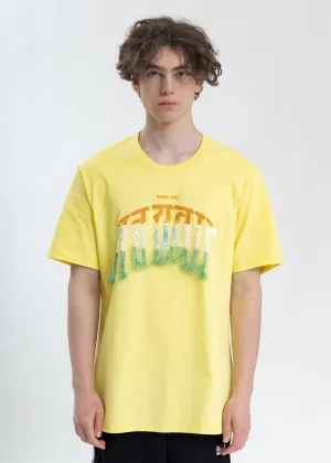 Yellow Thank You Fringe Embroidery T-Shirt